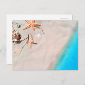 Sandy Tropical Beach Starfish Seashell Briefkaart (Voorkant / Achterkant)