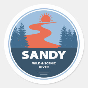 Sandy Wild en Schilderachtig rivier Ronde Sticker