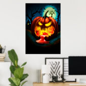 sang de puke citrouille rouge | AI Art Poster (Bureau à domicile)