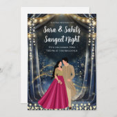 Sangeet kaarten Digitale Indiase bruiloft uitnodig (Voorkant / Achterkant)