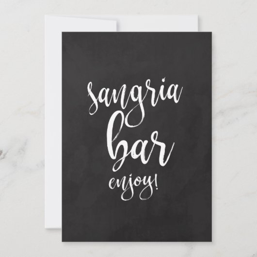 Sangria Bar — Betaalbaar bord voor bruiloft (Voorkant)