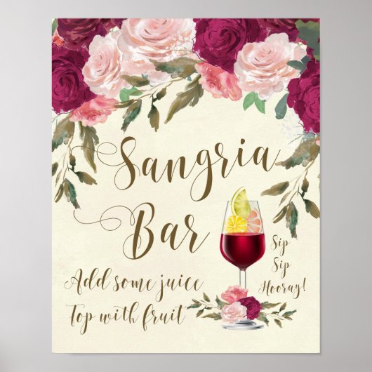 Sangria bar bord poster (Voorkant)