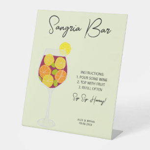 Sangria Bar Bruiloft, Vrijgezellenfeest of Feestme Reclamebord Met Voetstuk