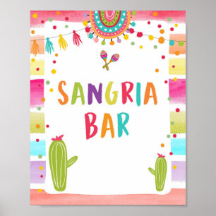Sangria Bar Dranken Cactus Fiesta Feest Tafelbord Poster