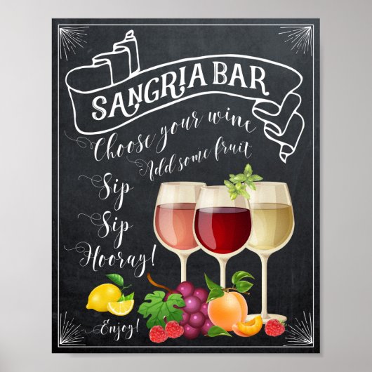 Sangria bar poster krijtbord (Voorkant)