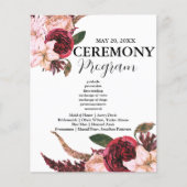 Sangria Bourgogne Mariage programmes de cérémonie (Devant)