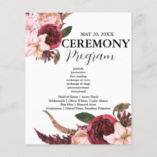 Sangria Bourgogne Mariage programmes de cérémonie