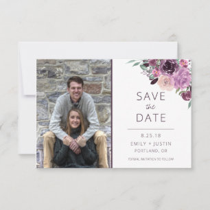 Sangria en Mauve Rozen Foto Save the Date  