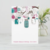 Sangria et Turquoise Mason Jars Invitation Anniver (Debout devant)