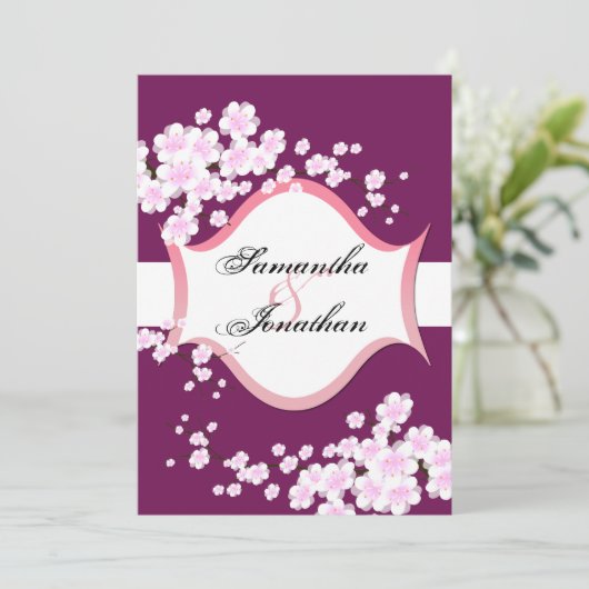 Sangria Faire-part de mariage et fleurs de cerisie (Debout devant)