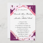 Sangria Faire-part de mariage et fleurs de cerisie (Dos)