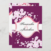 Sangria Faire-part de mariage et fleurs de cerisie (Devant / Derrière)