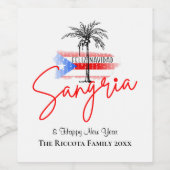 Sangria Feliz Navidad Étiquette personnalisé de bo (Étiquettes simples)