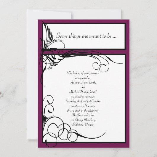 Sangria Floral Wedding Invitations (Devant)