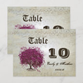 Sangria foncée Feuille de coeur Numéro de table (Devant / Derrière)