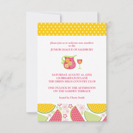 Sangria Garden Party Invitations (Devant)