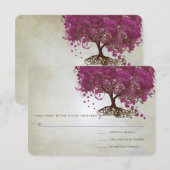 Sangria Hartblad Boom Trouwkaartjes RSVP Kaartje (Voorkant / Achterkant)