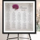 Sangria Heart Leaf Tree Seating Chart Poster