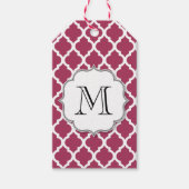 Sangria Moroccan Tile met monogram Cadeaulabel (Voorkant)