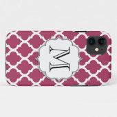 Sangria Moroccan Tile met monogram Case-Mate iPhone Case (Achterkant (horizontaal))
