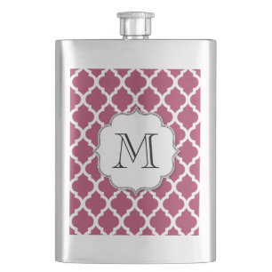 Sangria Moroccan Tile met monogram Heupfles