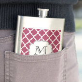 Sangria Moroccan Tile met monogram Heupfles (Voorbeeld)