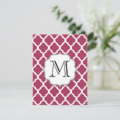Sangria Moroccan Tile met monogram Kaart (Staand voorkant)