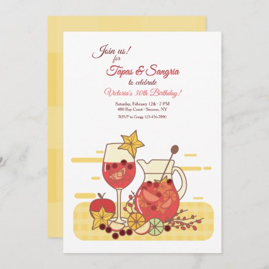Sangria Party Uitnodigingen (Voorkant / Achterkant)