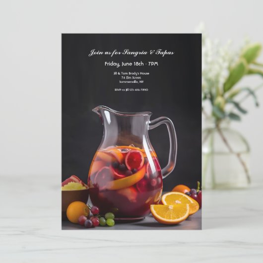 Sangria Pitcher Kaart (Staand voorkant)