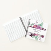 Sangria Purple Aquarelle Florale Livre d'Invité (Intérieur)