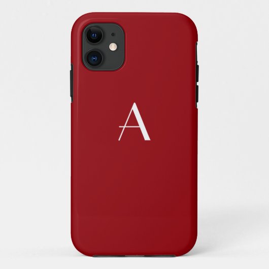Sangria Red Monogram iPhone 5 Coque (Dos)