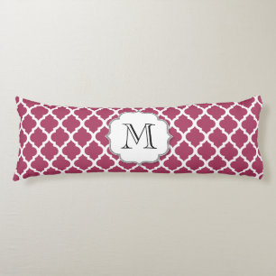 Sangria Red Moroccan Tegel met monogram Lichaamskussen