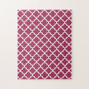 Sangria Red Moroccan Tegel Trellis Pattern Legpuzzel