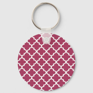 Sangria Red Moroccan Tegel Trellis Pattern Sleutelhanger