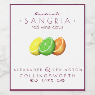 Sangria Red Wijn Etiket