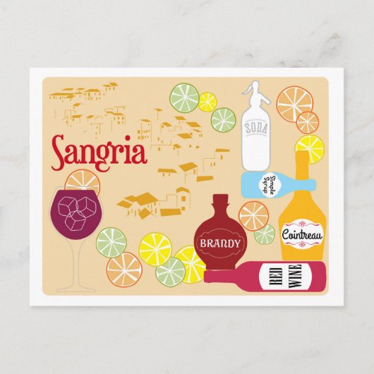 Sangria Red Wine Cocktail Briefkaart (Voorkant)