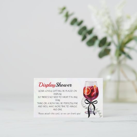 Sangria & Sass Bruids Display Douche Informatiekaartje (Staand voorkant)