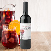 Sangria & Sass, Parels, Bogen Wijn Etiket