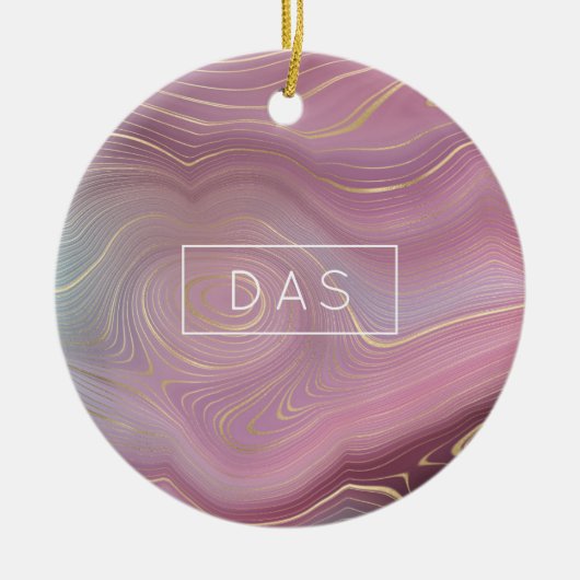 Sangria Strata | Moody Pink Dusky Paarse Custom Keramisch Ornament (Voorkant)