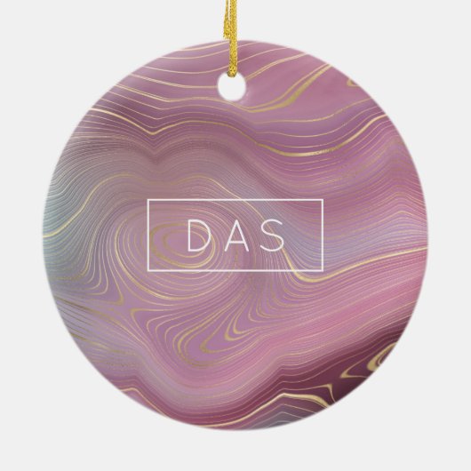 Sangria Strata | Moody Pink Dusky Paarse Custom Keramisch Ornament (Achterkant)