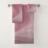 Sangria Strata | Moody roze en Paarse Luxe Agate Bad Handdoek (Insitu)