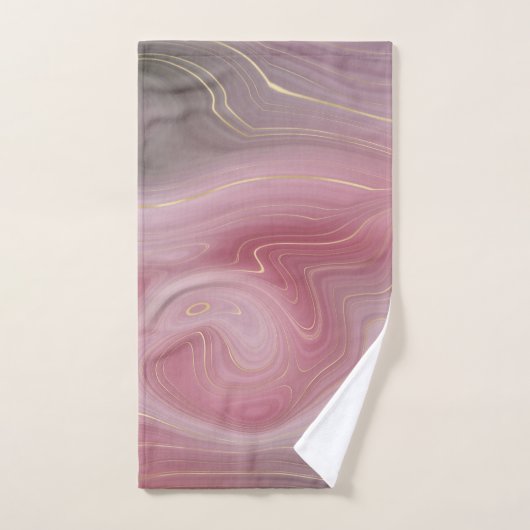 Sangria Strata | Moody roze en Paarse Luxe Agate Bad Handdoek (Handdoek)