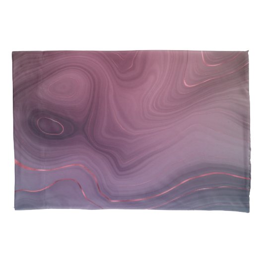 Sangria Strata | Moody roze en Paarse Luxe Agate Kussensloop (Voorkant)