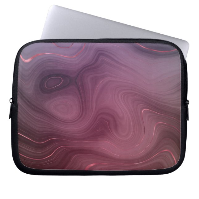 Sangria Strata | Moody roze en Paarse Luxe Agate Laptop Sleeve (Voorkant)