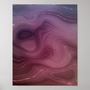 Sangria Strata   Moody roze en Paarse Luxe Agate Poster