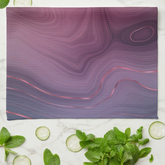 Sangria Strata | Moody roze en Paarse Luxe Agate Theedoek (Gevouwen)