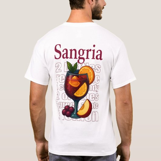Sangria T-Shirt – Fruity Wine Cocktail (Achterkant)