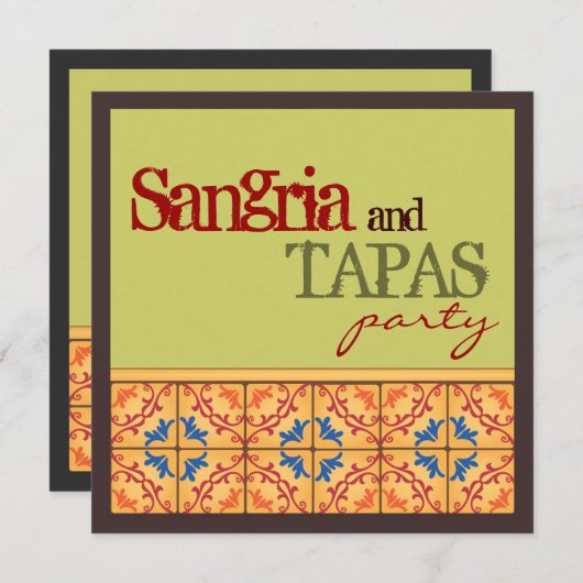 Sangria & Tapas Party ! Invitation joyeuse à Fiest (Devant / Derrière)