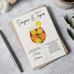 Sangria & Tapas Spaans Cocktail Vrijgezellenfeest Kaart