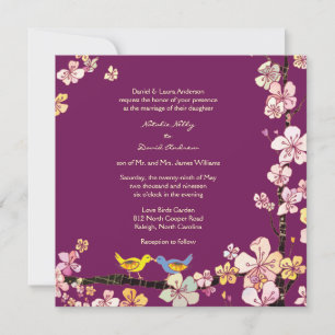 Sangria Tortelduifjes Romantic Floral Wedding Kaart